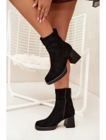 Dámské Botky Na Podpatku Z Eko Semiše Se Zipem Černé Serinna Dámské Botky Na Podpatku Z Eko Semiše Se Zipem Černé Serinna