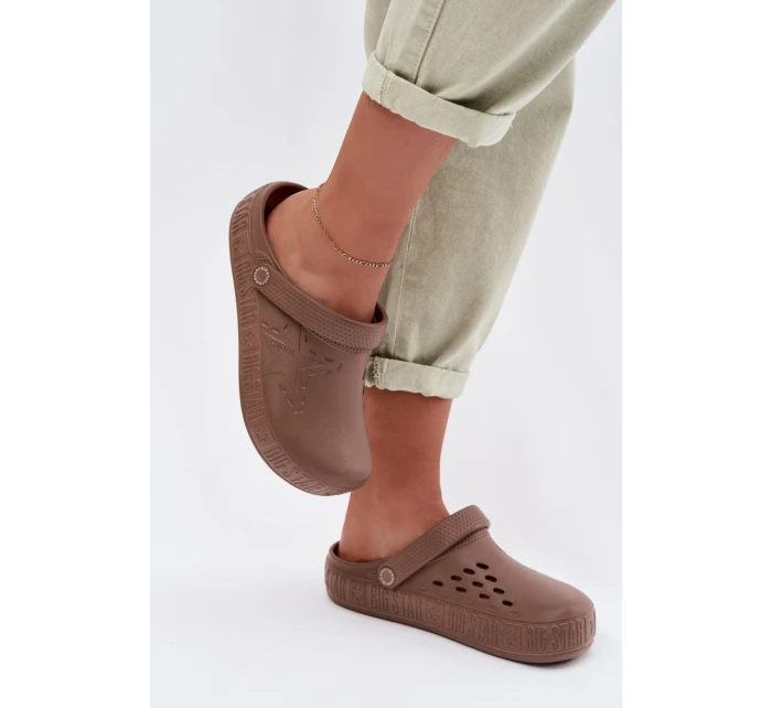 Dámské pantofle Chodaki pěnové Big Star TT274A085 hnědé Dámské pantofle Chodaki pěnové Big Star TT274A085 hnědé