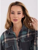 Košile D71720Z11085B šedá modrá Košile D71720Z11085B šedá modrá