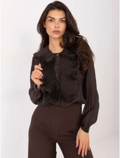 Košile IT KS 28990.05P tmavě hnědá