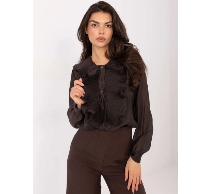 Košile IT KS 28990.05P tmavě hnědá