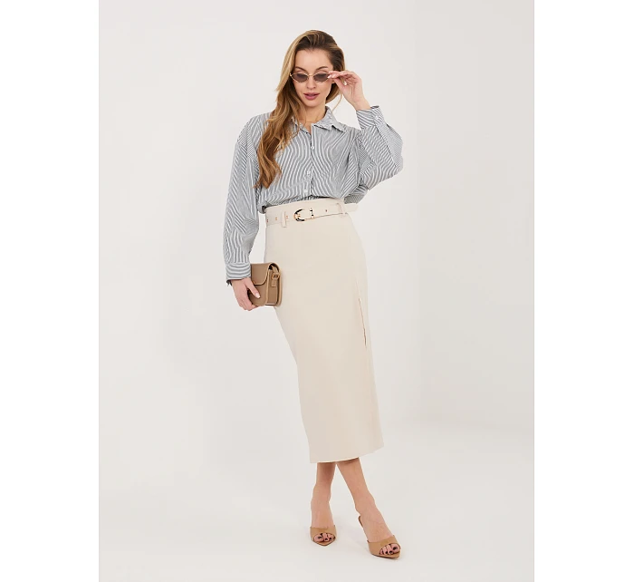 Spódnica IT SD jasny beżowy model 22042607 - FPrice Spódnica IT SD jasny beżowy model 22042607 - FPrice
