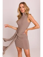 model 20970460 Mini šaty s vázáním vpředu béžové - Moe