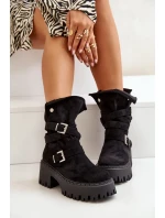 Dámské Kotníkové Boty Na Masivním Podpatku S Přezkami A Páskem Černé Nerelisa Dámské Kotníkové Boty Na Masivním Podpatku S Přezkami A Páskem Černé Nerelisa