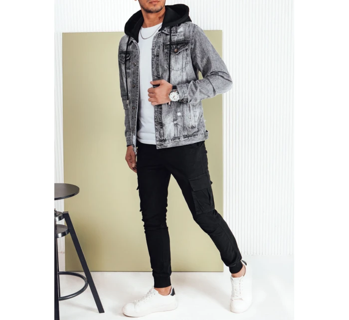 Pánská džínová bunda světle šedá Dstreet TX4692 Pánská džínová bunda světle šedá Dstreet TX4692