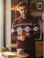 Pánský vínový svetr Dstreet model 21982520 - FashionStreet Pánský vínový svetr Dstreet model 21982520 - FashionStreet