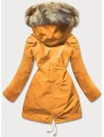 Žluto-ecru teplá dámská zimní bunda (w629) Žluto-ecru teplá dámská zimní bunda (w629)