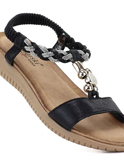 Dámské sandály s gumovou podrážkou černé S.Barski KV61-6051