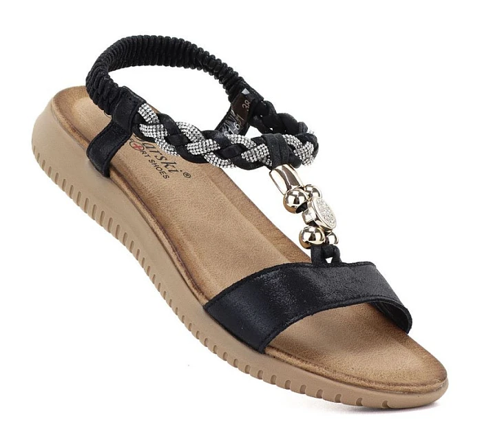 Dámské sandály s gumovou podrážkou černé S.Barski KV61-6051