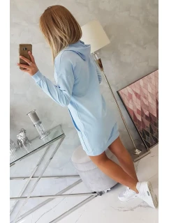 Šaty s kapucí v modré barvě