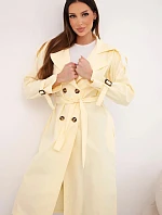 Dámský kabát v pase s límcem žlutý