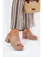 Dámské Sandály Na Podpatku A Platformě Khaki model 21689313 - Boto Dámské Sandály Na Podpatku A Platformě Khaki model 21689313 - Boto