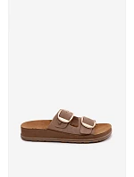 Kožené pantofle s pásky Maciejka P7537-04 Béžové