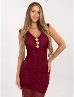 Sukienka IT SK model 21782397 bordowy - FPrice Sukienka IT SK model 21782397 bordowy - FPrice