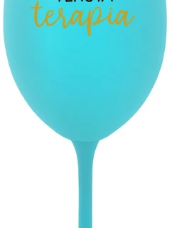 TEKUTÁ TERAPIA - tyrkysový pohár na víno 350 ml