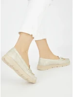 Designové dámské  mokasíny zlaté platforma