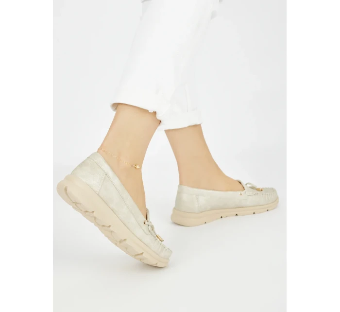 Designové dámské  mokasíny zlaté platforma