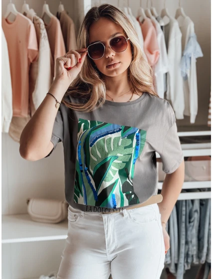 MUYUMBA dámské tričko s potiskem graphite FashionStreet RY2619