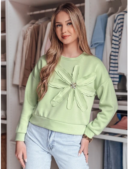 Dámská oversize mikina s květinami PETITKA mint FashionStreet BY1389