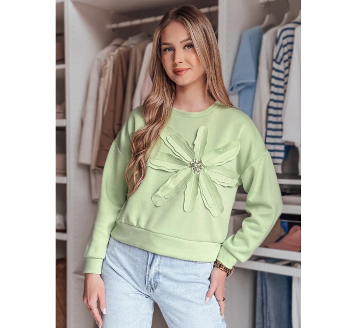 Dámská oversize mikina s květinami PETITKA mint FashionStreet BY1389