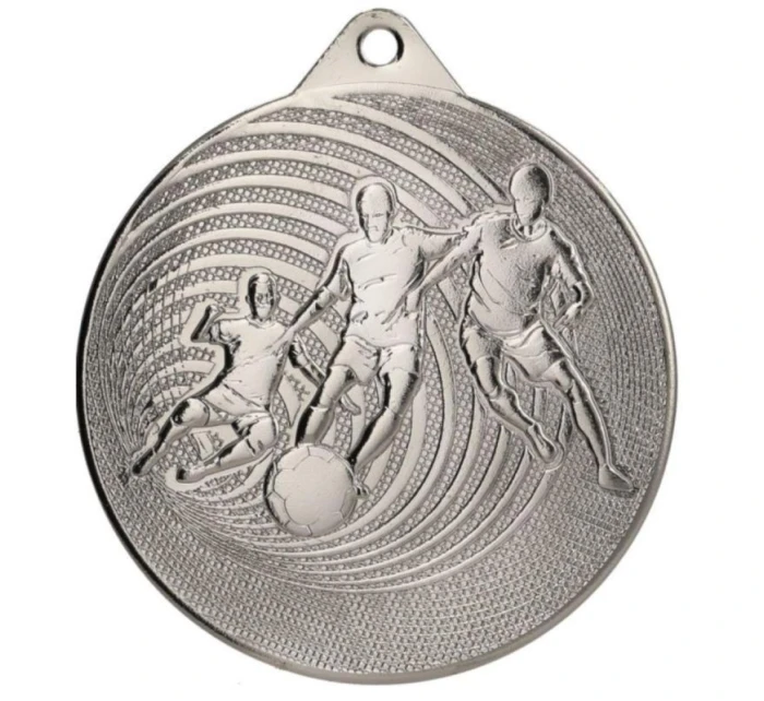 KOVOVÁ FOTBALOVÁ MEDAILE FI 70 MMC3070 - STŘÍBRNÁ