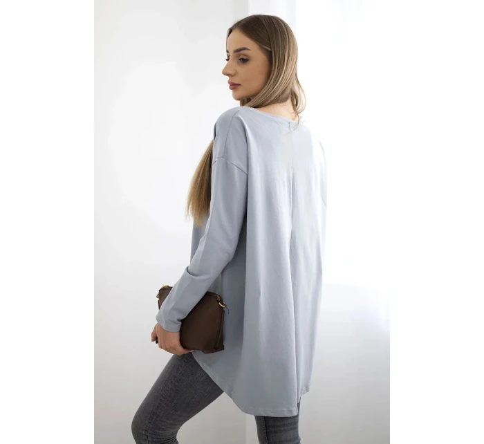 Dámská halenka s model 21138048 a nápisem Canyon šedý - K-Fashion Dámská halenka s model 21138048 a nápisem Canyon šedý - K-Fashion