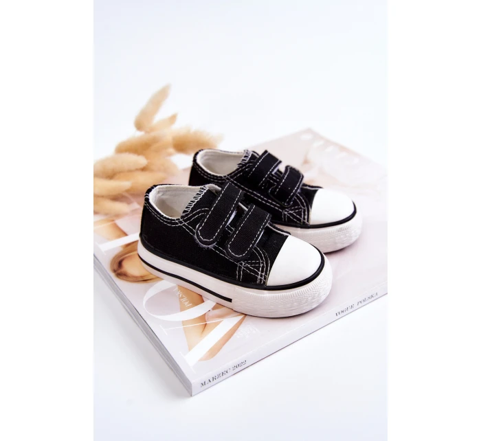 Dětské tenisky na suchý zip Černá Bernie Dětské tenisky na suchý zip Černá Bernie