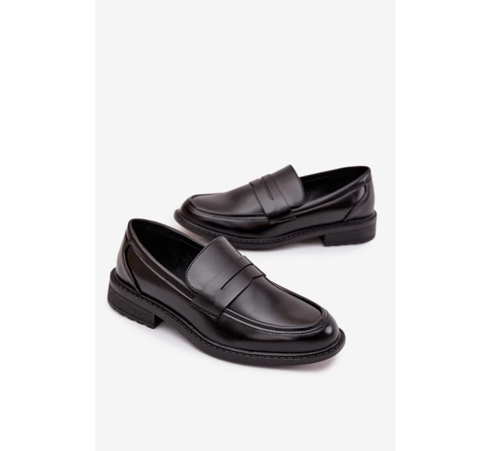 Pánské mokasíny z eko kůže černé model 21747706 - Boto Pánské mokasíny z eko kůže černé model 21747706 - Boto