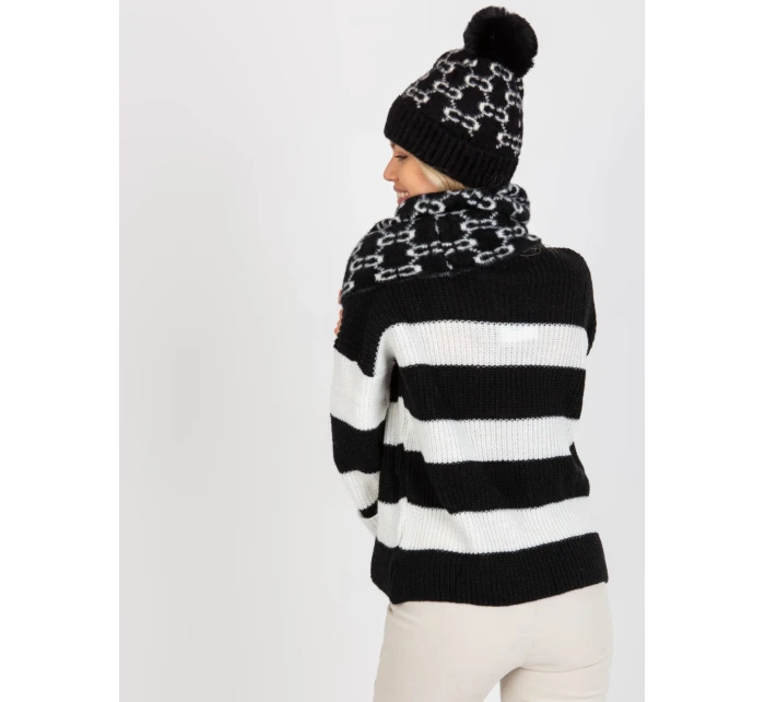 Tunelová šála AT KM CM model 17833554 bílá a černá - FPrice