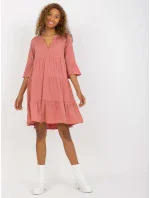 Šaty D73761M30214A3 tmavě růžové