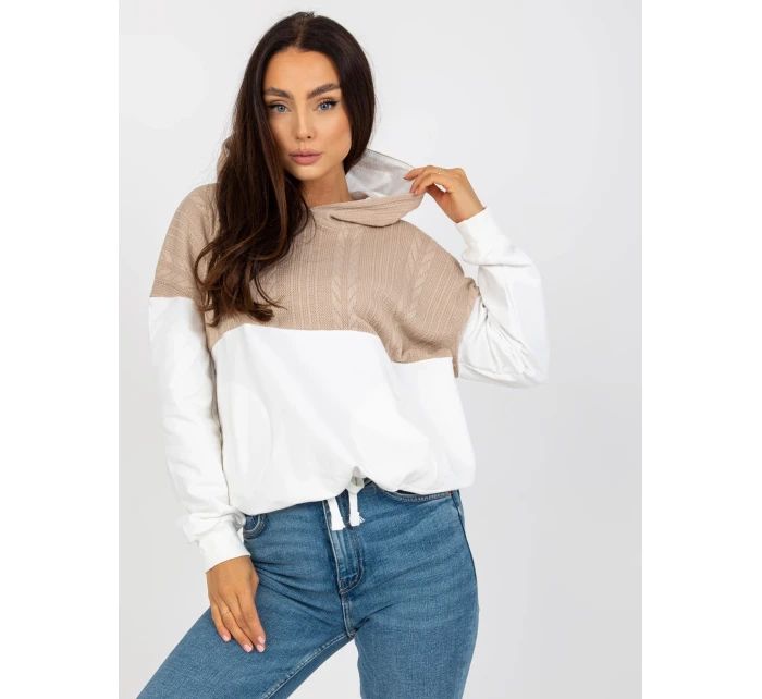 Mikina RV BL 8171.30 béžová a bílá