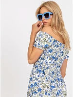 Dámské šaty RO SK 2522 5.32P bílá a modrá - Rue Paris