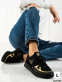 Luxusní černé  tenisky dámské bez podpatku