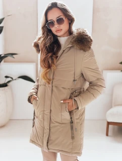 Dámská zimní bunda parka s kapucí, velbloudí barva Dstreet model 21991270 - FashionStreet