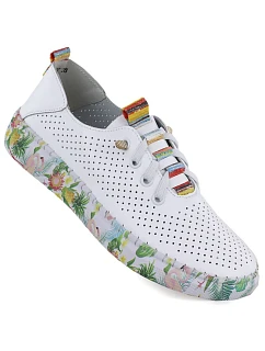 Dámské kožené polobotky bílé Artiker model 22060088