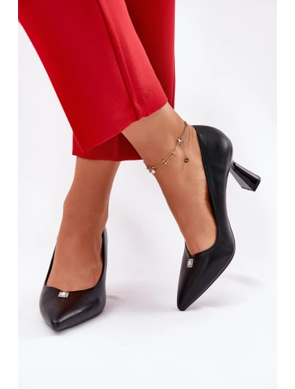 Elegantní lodičky na se  černé model 21692769 - VINCEZA