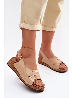 Pohodlné dámské sandály na platformě béžové Iggy