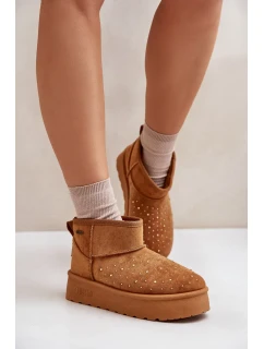 Sněhule se zdobením na platformě Big Star OO274A104 Camel