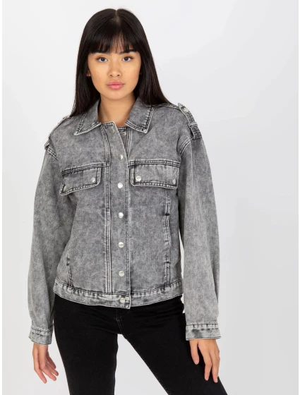 Dámská džínová bunda EM KR Šedá jeans model 20101358 - FPrice Dámská džínová bunda EM KR Šedá jeans model 20101358 - FPrice
