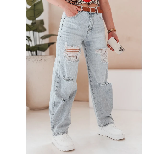 Dámské džínové kalhoty s páskem BAGGINOVA blue FashionStreet UY2683 Dámské džínové kalhoty s páskem BAGGINOVA blue FashionStreet UY2683