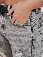 Dámské push up džíny s dírami šedé FashionStreet UY2780