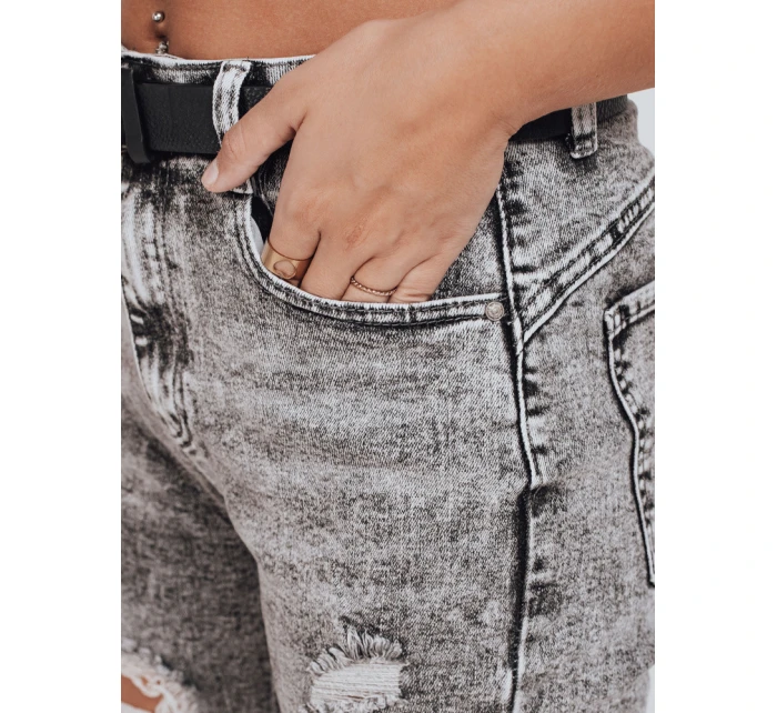 Dámské push up džíny s dírami šedé FashionStreet UY2780