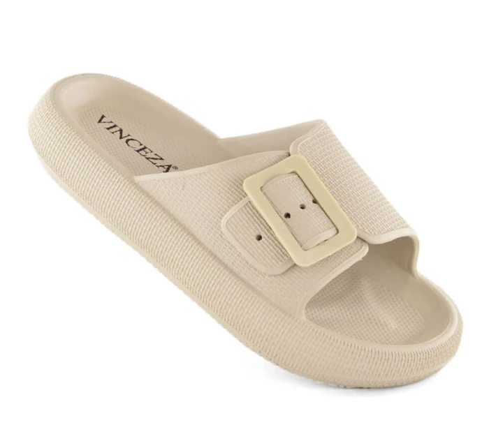 Žabky s přezkou W model 21875102 beige - VINCEZA
