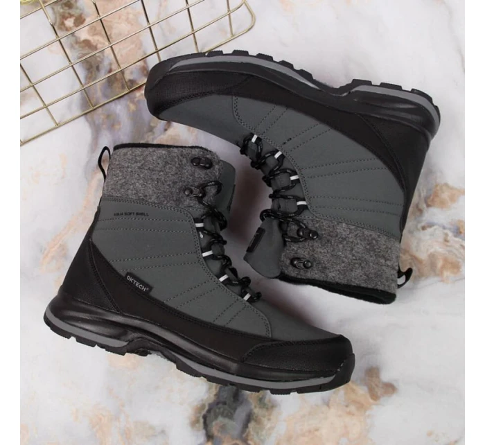 Zimní sněhové boty nepromokavé šedé DK Zimní sněhové boty nepromokavé šedé DK