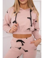 Sada s potiskem pistole tmavě pudrově růžová Sada s potiskem pistole tmavě pudrově růžová