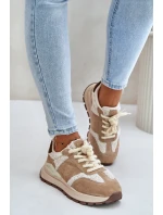 Zateplené dámské kožené sneakersy Big Star model 21675384 HIPOLY SYSTEM Béžové - Big Star Shoes