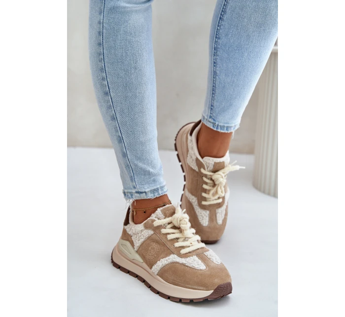 Zateplené dámské kožené sneakersy Big Star model 21675384 HIPOLY SYSTEM Béžové - Big Star Shoes