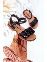 Dětské Pletené Sandály Černé Bailly Dětské Pletené Sandály Černé Bailly