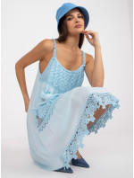 Ležérní světle modré šaty z viskózy Eunice OCH BELLA