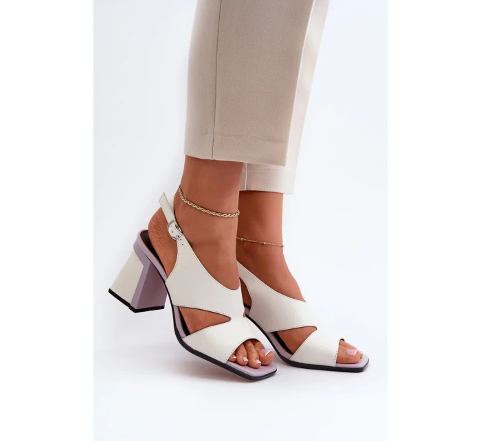 Dámské sandály na vysokém podpatku bílé D&A Dámské sandály na vysokém podpatku bílé D&A